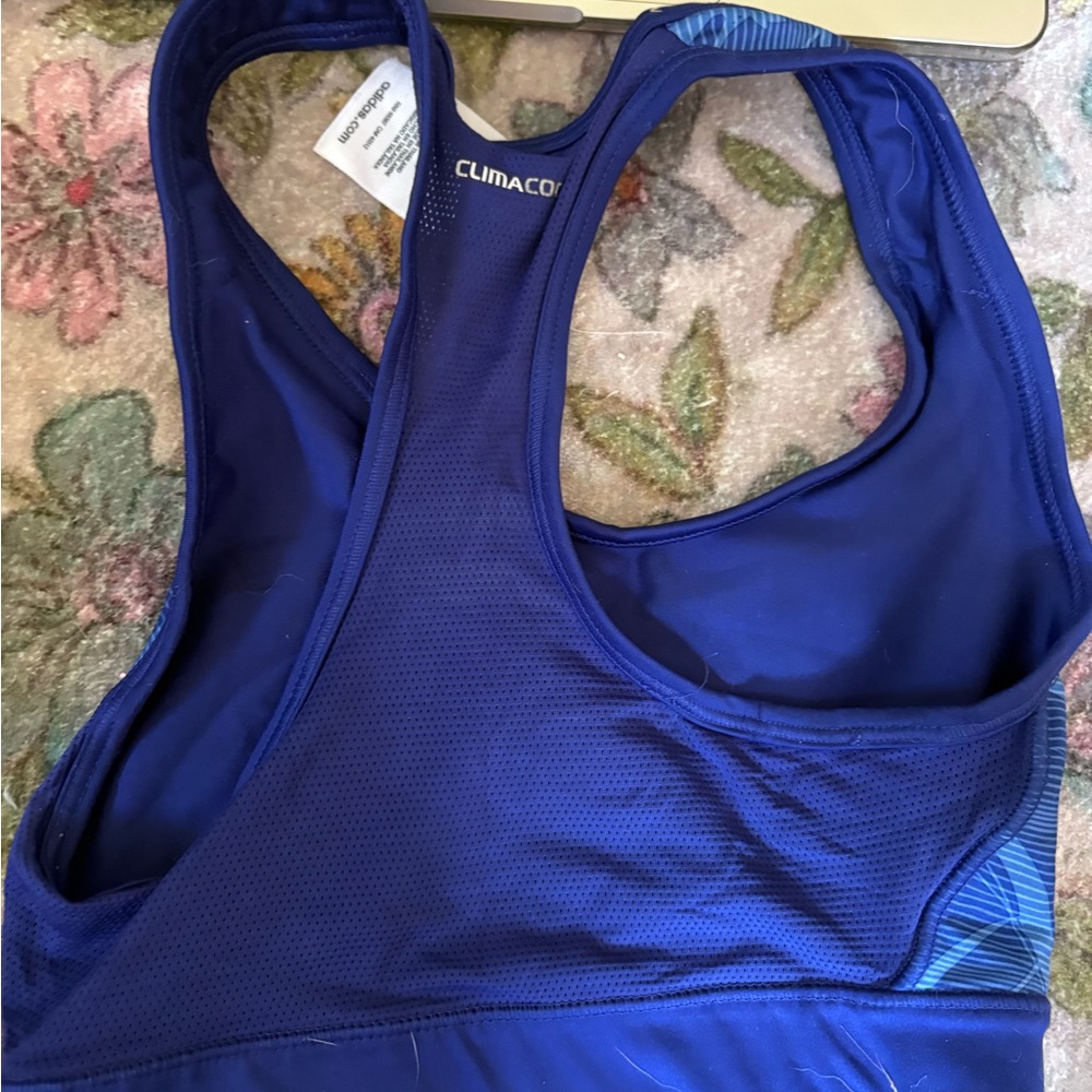 Adidas Women's Vibrant Blue Sports Bra - Picture 3 of 3